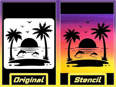 Summer Sunset Stencil