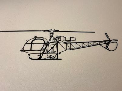 Lama SA 315B Helicopter Wallart