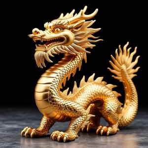 A golden Chinese dragon