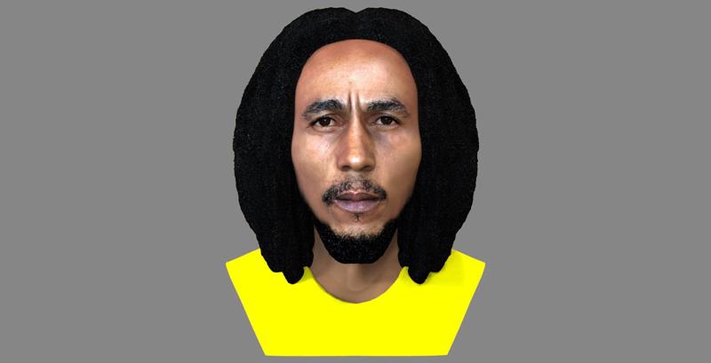 Bob Marley bust for full color 3D printing
