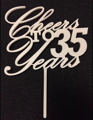 Cheers to 35 Years Cake Topper