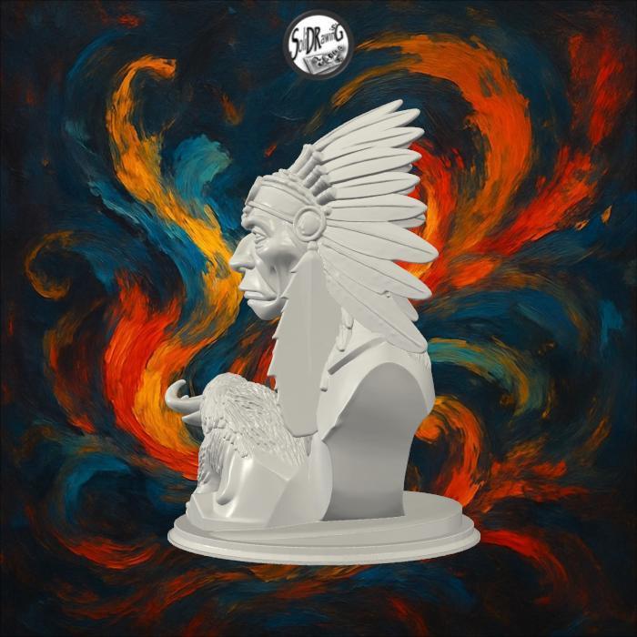 Native Chief Bust — Spirit of the Plains – SoliDRawinGs SG527