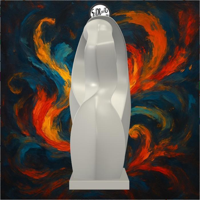 Abstract Lovers Embracing Modern Sculpture – SoliDRawinGs SG608