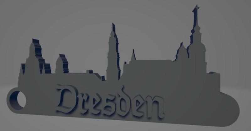 Dresden city keychain (silhouette)