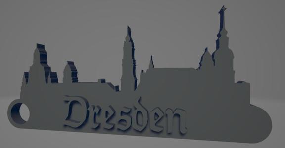 Dresden city keychain (silhouette)