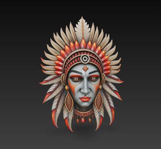DECORATIVE MASKS COLLECTION "INDIAN MASK 2".