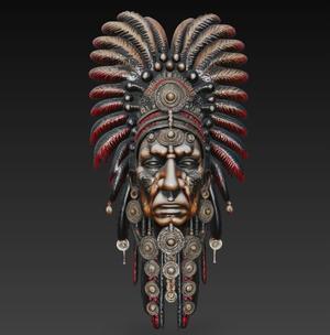 DECORATIVE MASKS COLLECTION "INDIAN MASK 4".