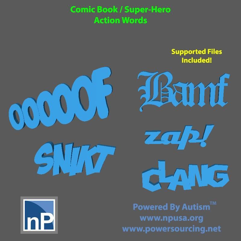 Comic Book / Super Hero Action Words, pack 2