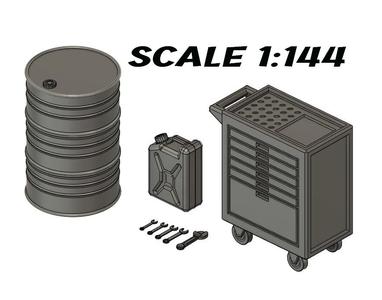 1:144 Scale Gunpla Diorama Barrel Tool Canister