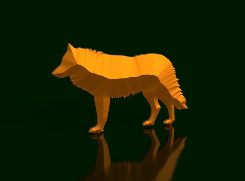 Curious Wolf- Low Poly