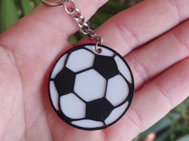 Soccer Ball Keychain with Relief