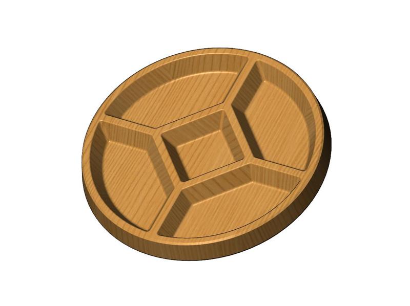 Round serving tray relief 3D print mode