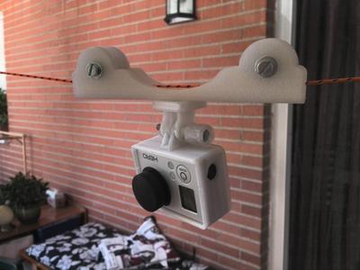 Very simple cablecam dolly for GoPro Hero3