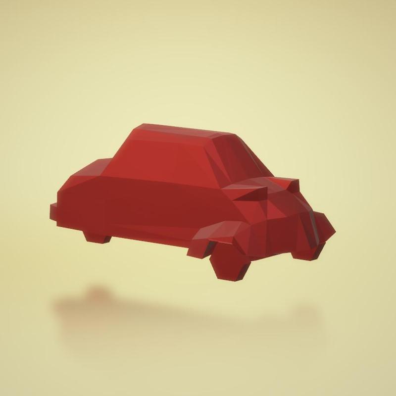 messerschmitt KR200 Low poly Microcar Keychain