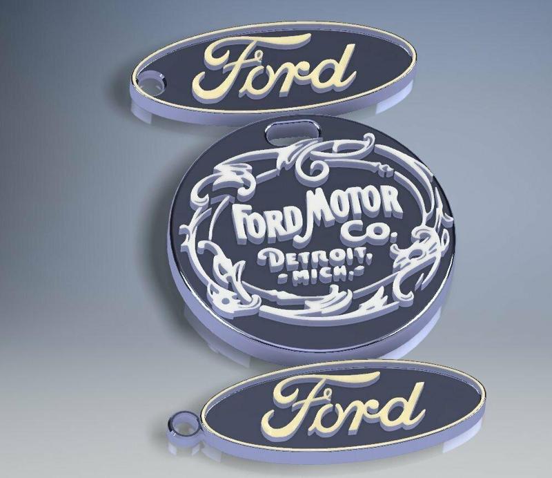 Ford Logo key chain (three pieces)- porte-clés - schlüsselanhänger