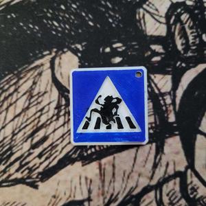Luffy Gear 5 Crossing Sign Keychain (One Piece)