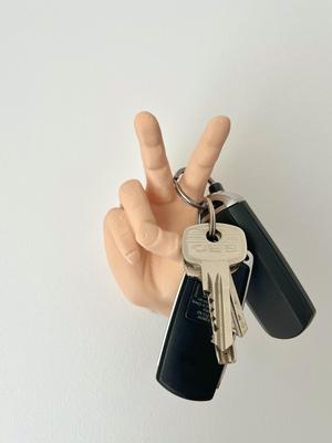 Peace Sign Hand Wall holder for keys / coat