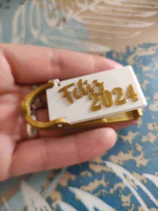 Happy 2024 cell phone holder keychain