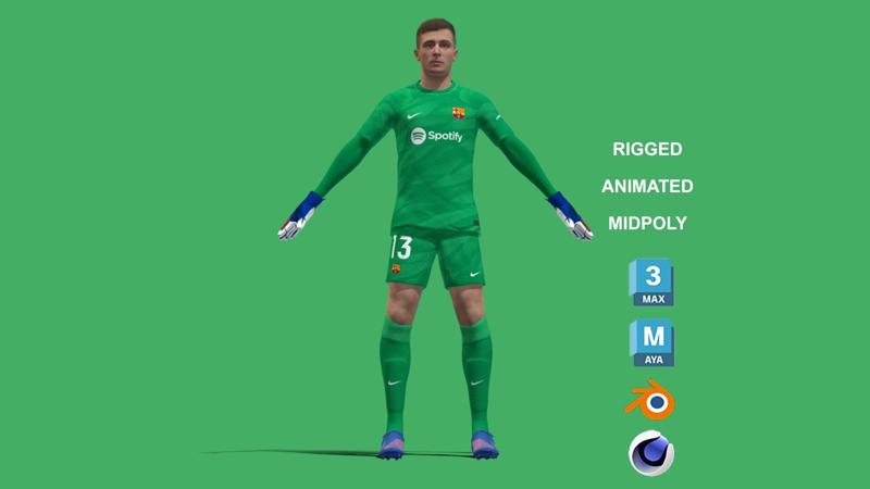 3D Rigged Inaki Pena Sotorres Barcelona 2024