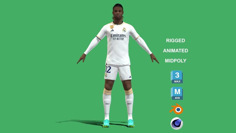3D Rigged Eduardo Camavinga Real Madrid 2024