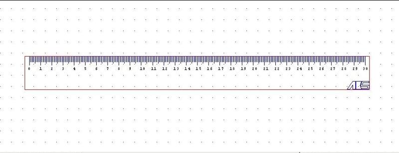 30cm ruler - 2D Design laser cutter template