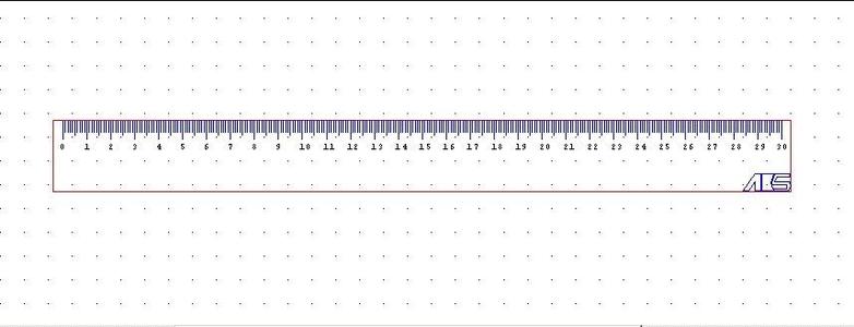 30cm ruler - 2D Design laser cutter template