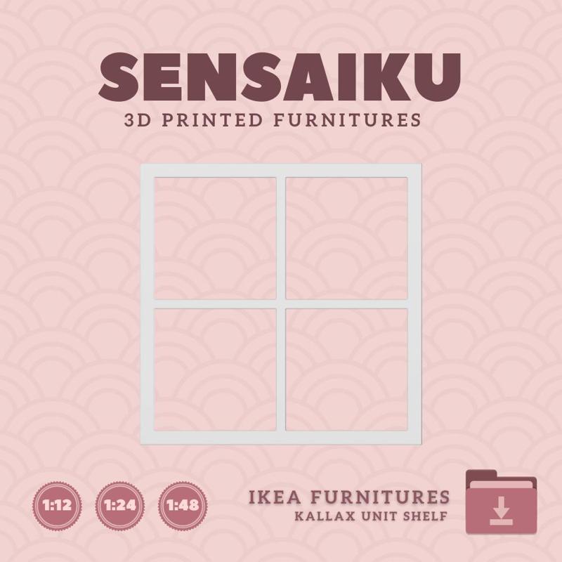 Miniature Replica KALLAX Shelf Unit for Miniature Dollhouse - IKEA (1:12,24,48) - 3D Print Instant Download