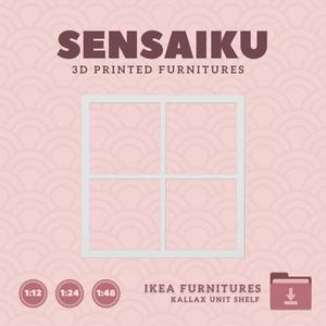Miniature Replica KALLAX Shelf Unit for Miniature Dollhouse - IKEA (1:12,24,48) - 3D Print Instant Download