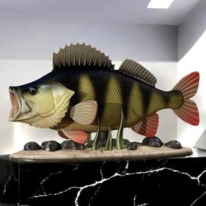 fish european perch / Perca fluviatilis natural base detailed texture for 3d printing