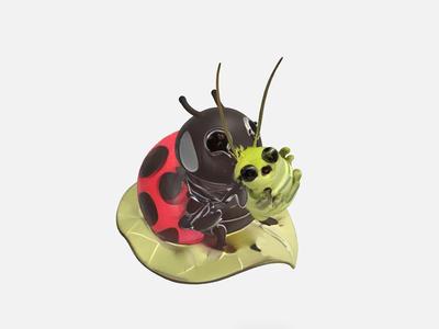 Ladybug annd aphid 