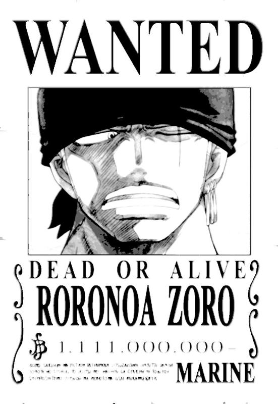 OnePiece Zoro Steckbrief Wanted HueForge