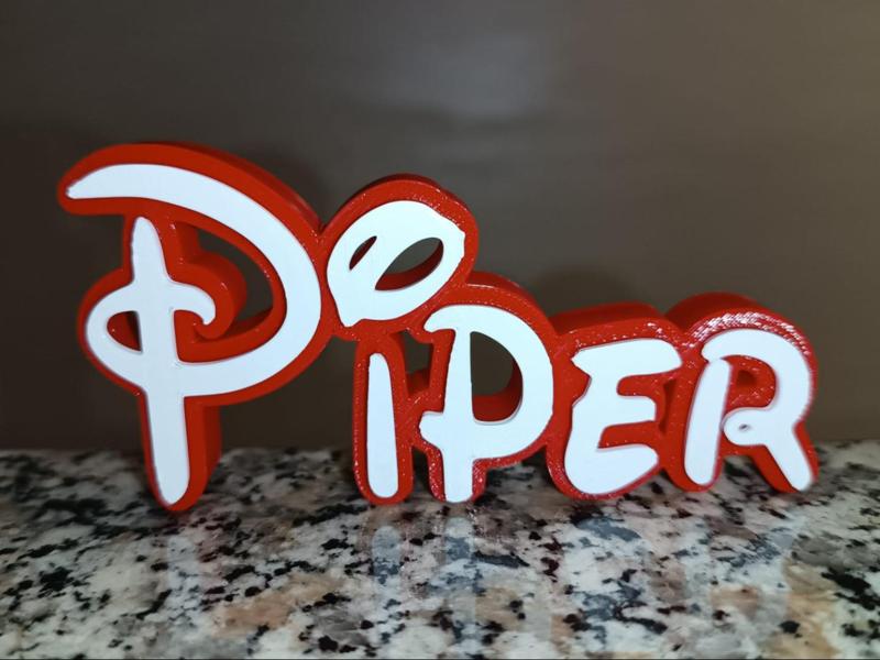 Disney Name Sign Piper Kid Room Wall Decor 3DART