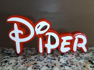 Disney Name Sign Piper Kid Room Wall Decor 3DART