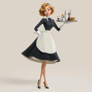 ☕👗 Cinderella Diner – Modern Waitress Collector's Edition (One-Piece STL)