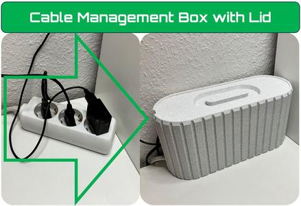 Cable management box with lid