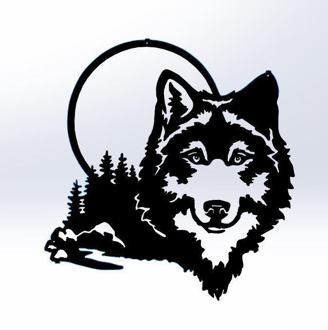 Wolf Line Art, Wall Art