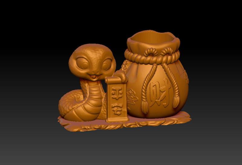 Year of the Snake Gathering Wealth-Pen Holder 4