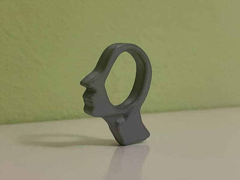 Modern Art Head Keychain