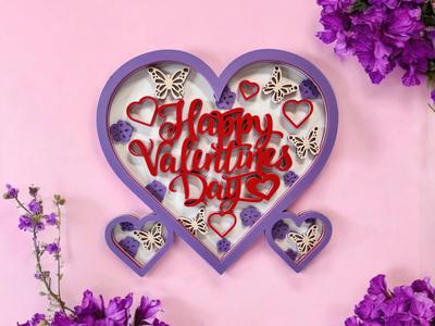 Happy Valentines Day - Heart Shaped Wall Art