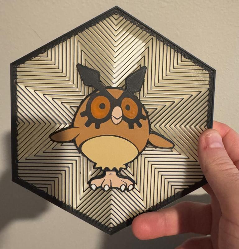 #163 Hoothoot Hex Wall Art