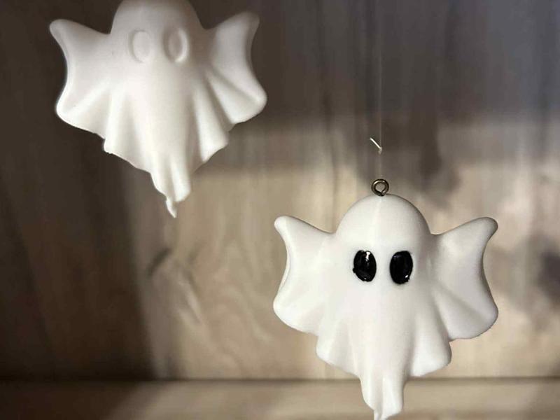Halloween Ghost Keychain or Hanging Decoration