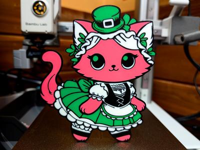 St Patrick's Day - Irish Bar Maid Cat