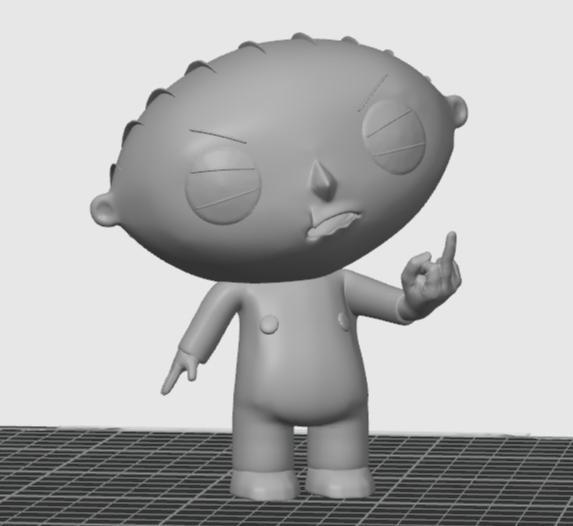 Stewie giving the finger