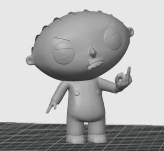 Stewie giving the finger