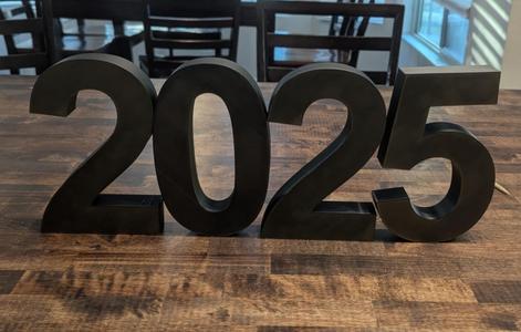 2025 Happy New Year Bold Numbers