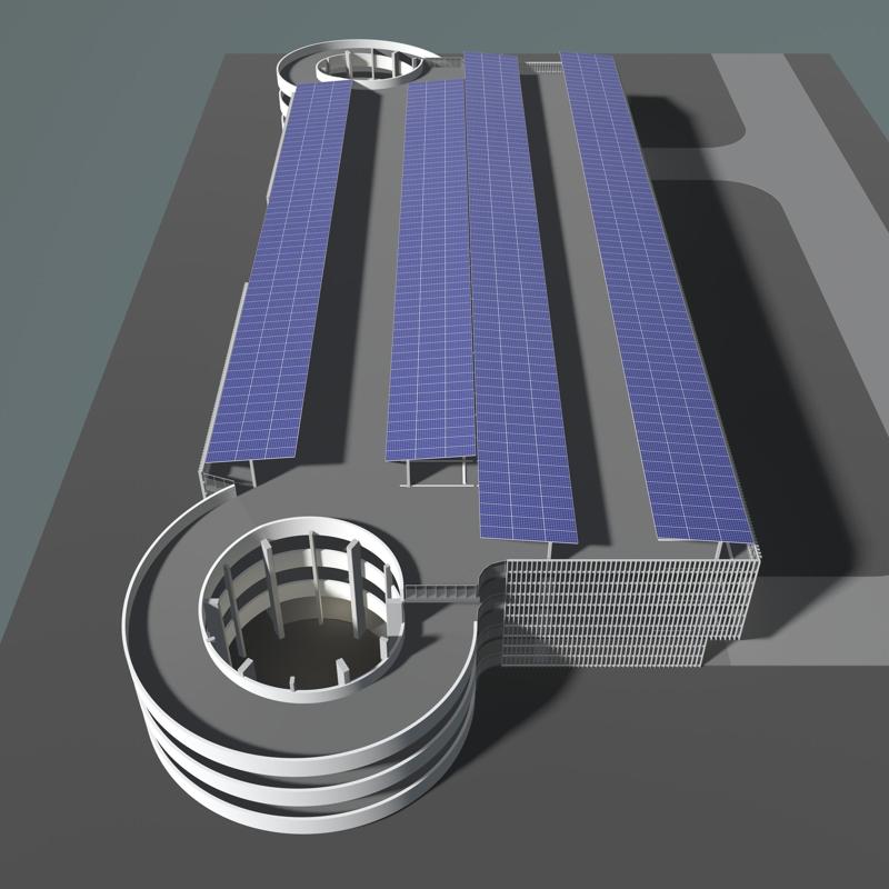 Solar garage parking building 25-14