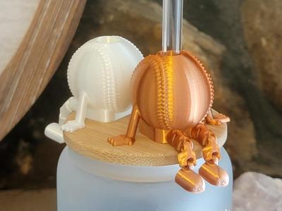 Articulated Baseball Buddy Straw Topper