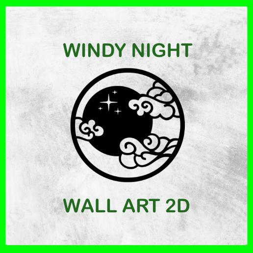 WINDY NIGHT KIDS ROOM WALL ART 2D