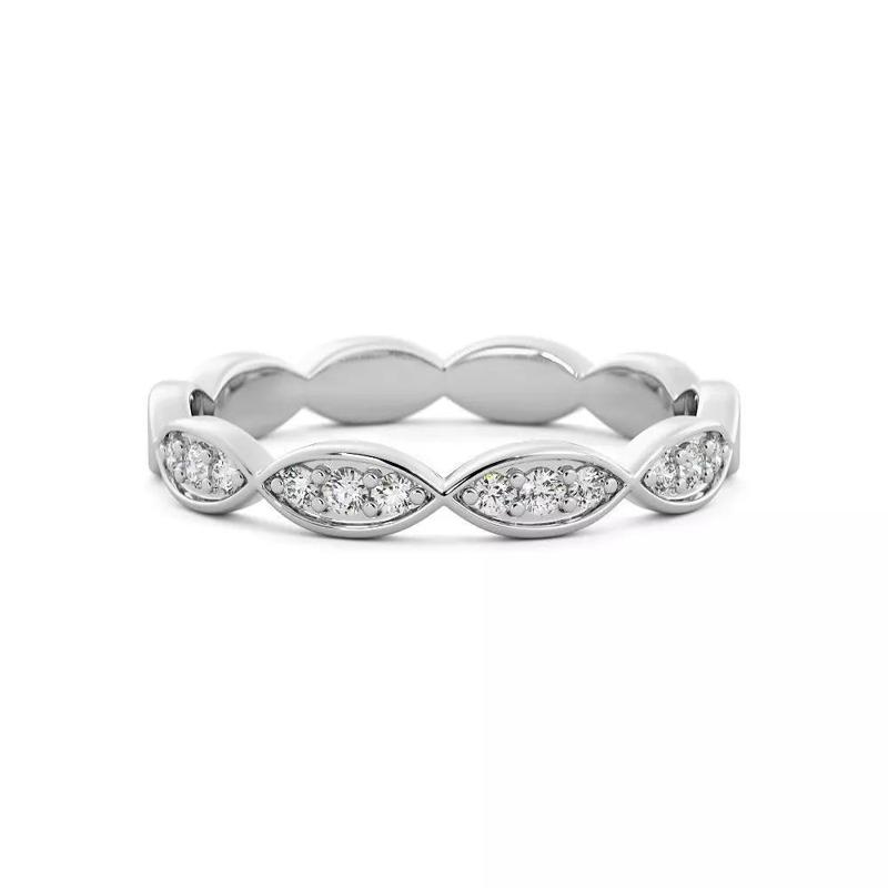 Diamond Twist Pattern Wedding Band With Rendering Size 9
