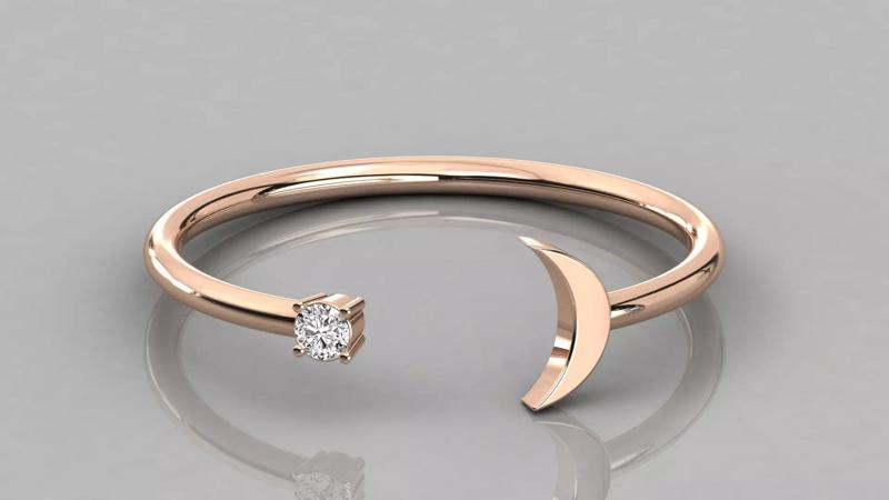 Women solitaire ring 3dm stl render detail